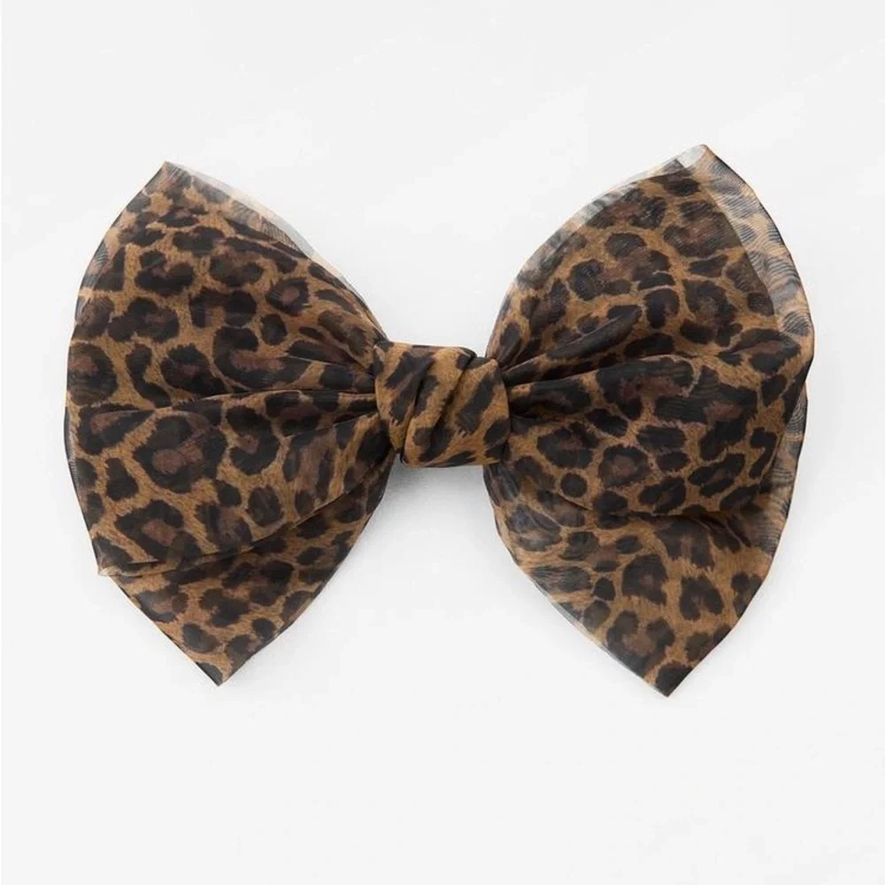 ZARA Bow Hair Clip - Animal Print